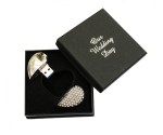 'Our Wedding Day' Box with Silver Heart Shaped USB Drive Stick